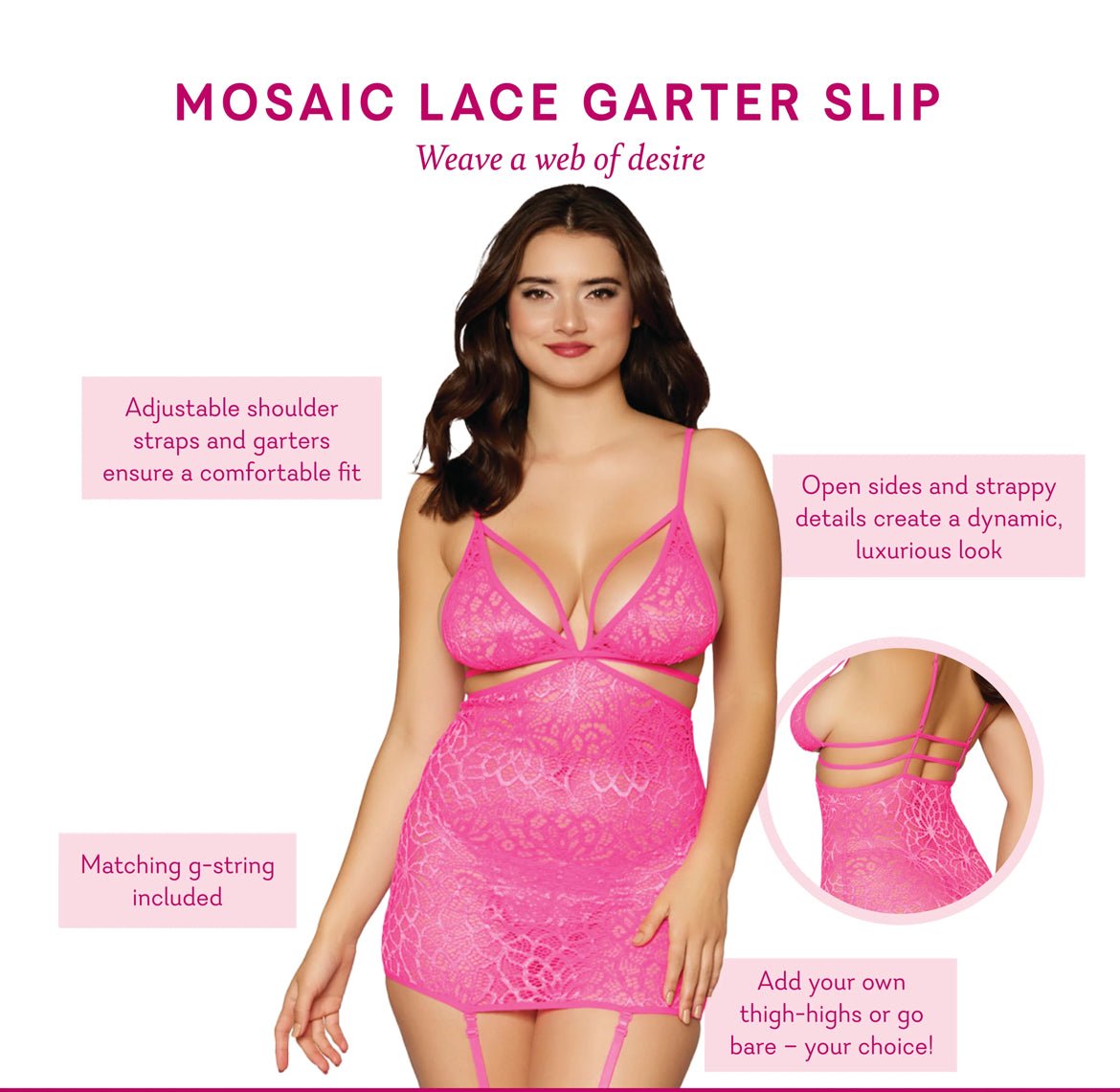Mosaic Lace Garter Slip - PR by Sandy