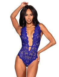 Sheer Lace Scalloped Teddy