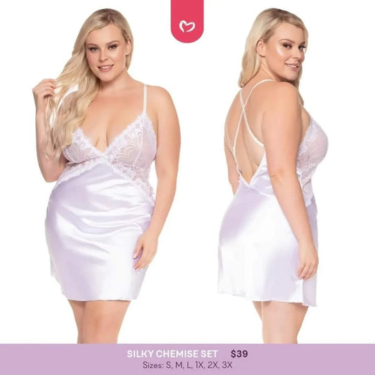 White Silky Chemise Set - PR by Sandy