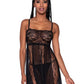 Sheer Panel Babydoll with Panty